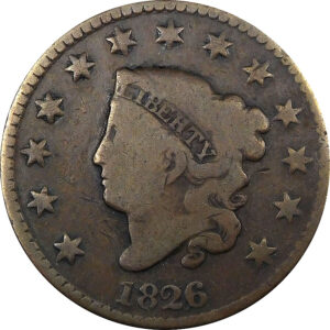 1826 Coronet Head Large Cent - VG