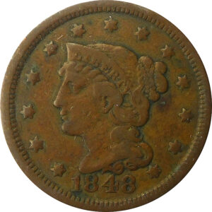1848 Braided Hair Large Cent - VF
