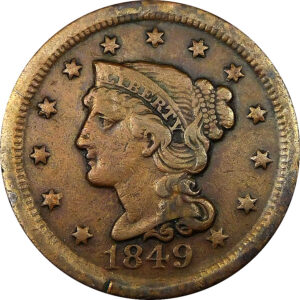 1849 Braided Hair Large Cent - VF