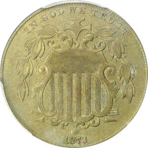 1873 Shield Nickel - PCGS AU 50 - Lg/Sm 3 FS-1301