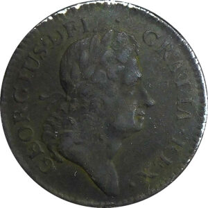 1723 Wood's Hibernia 1/2P Copper Coin - Fine