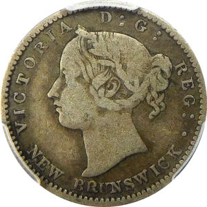 1864 New Brunswick Sterling Silver 10 Cents - PCGS VF 20