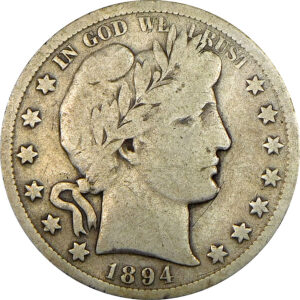 1894-S Barber Half Dollar - VG