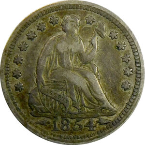 1854 Arrows Seated Liberty Half Dime - XF