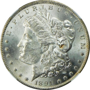 1891-CC Morgan Silver Dollar - NGC MS 61 - VAM 3 Spitting Eagle