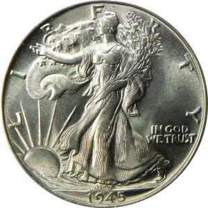 1945 Walking Liberty Half Dollar - MS 64