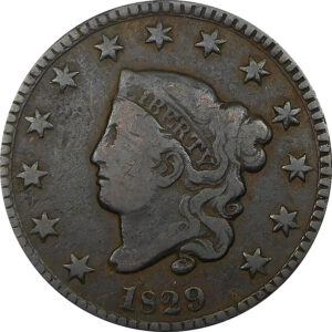 1829 Large Letters Coronet Head Large Cent - VG