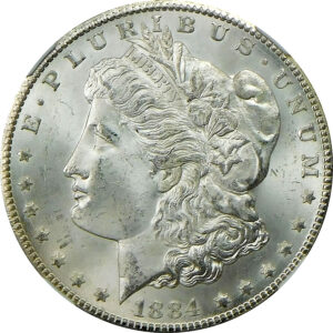 1884-CC Morgan Silver Dollar - NGC MS 64