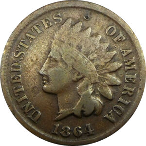 1864 L on Ribbon Indian Head Cent - VG
