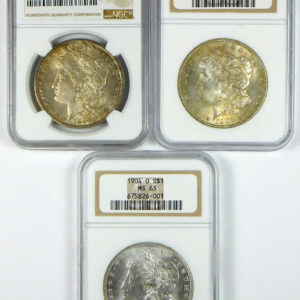1885-O, 1901-O & 1904-O Morgan Silver Dollar Set - NGC MS 63