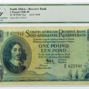 1948 South Africa 1 Pound - Pick 92a - Legacy 25 Very Fine - Rickey Collection