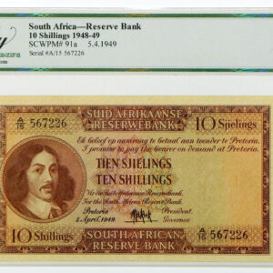 1949 South Africa 10 Shillings - Pick 91a - Legacy 40 Extremely Fine - Rickey Collection