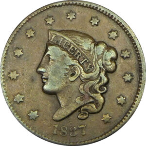 1837 Coronet Head Large Cent - VF