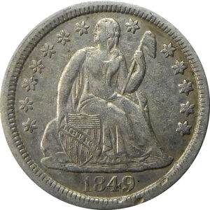 1849 Seated Liberty Dime - XF