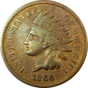 1866 Indian Head Cent - Fine