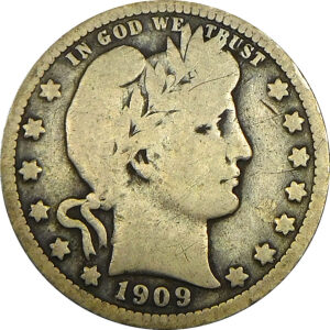 1909-O Barber Quarter - VG