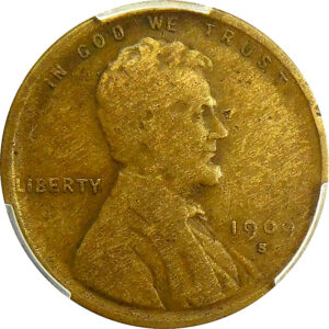 1909-S Lincoln Wheat Cent - PCGS F 12