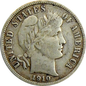 1910-D Barber Dime - XF 40