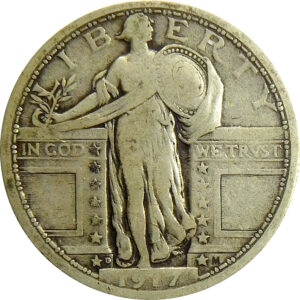 1917-D Ty 1 Standing Liberty Quarter - Fine