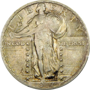 1917 Ty 2 Standing Liberty Quarter - AU 58