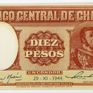 1944 Chile 10 Pesos/1 Condor - Pick 103