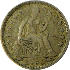 1855 Arrows Seated Liberty Dime - XF