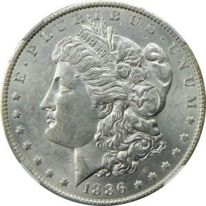 1886-O Morgan Silver Dollar- NGC AU 58