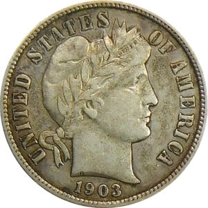 1903-O Barber Dime - AU 50