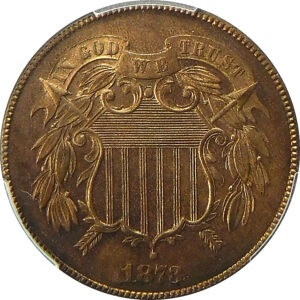 1873 Two-Cent Piece - PCGS PR 64 Red-Brown - Closed 3