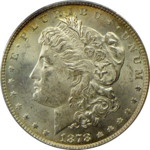 1878 Weak 7/8TF Morgan Silver Dollar - PCGS MS 63